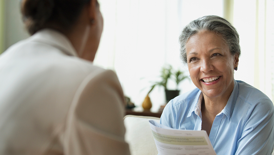 Women smiling at a Provider